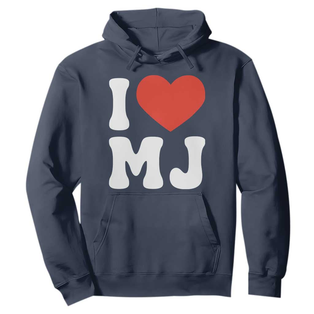 I Heart MJ Classic Graphic Tribute Hoodie Love Pop Legend Iconic Culture Music Fan Favor TS02 Navy Print Your Wear