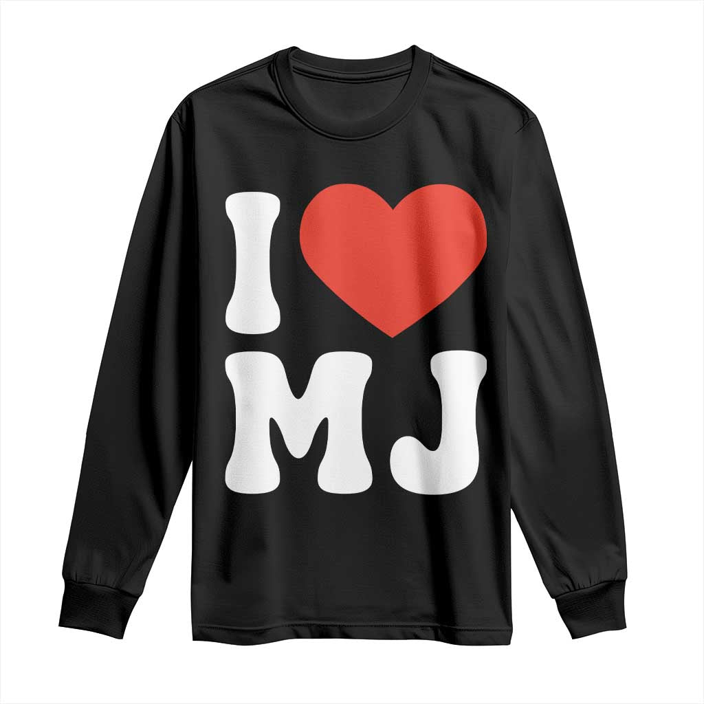 I Heart MJ Classic Graphic Tribute Long Sleeve Shirt Love Pop Legend Iconic Culture Music Fan Favor TS02 Black Print Your Wear