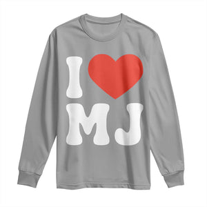 I Heart MJ Classic Graphic Tribute Long Sleeve Shirt Love Pop Legend Iconic Culture Music Fan Favor TS02 Sport Gray Print Your Wear