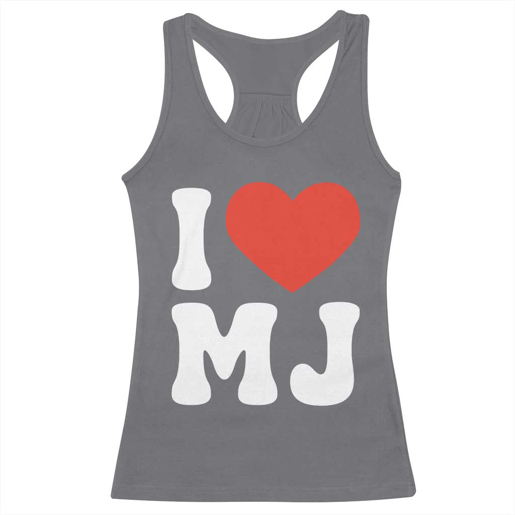 I Heart MJ Classic Graphic Tribute Racerback Tank Top Love Pop Legend Iconic Culture Music Fan Favor TS02 Charcoal Print Your Wear