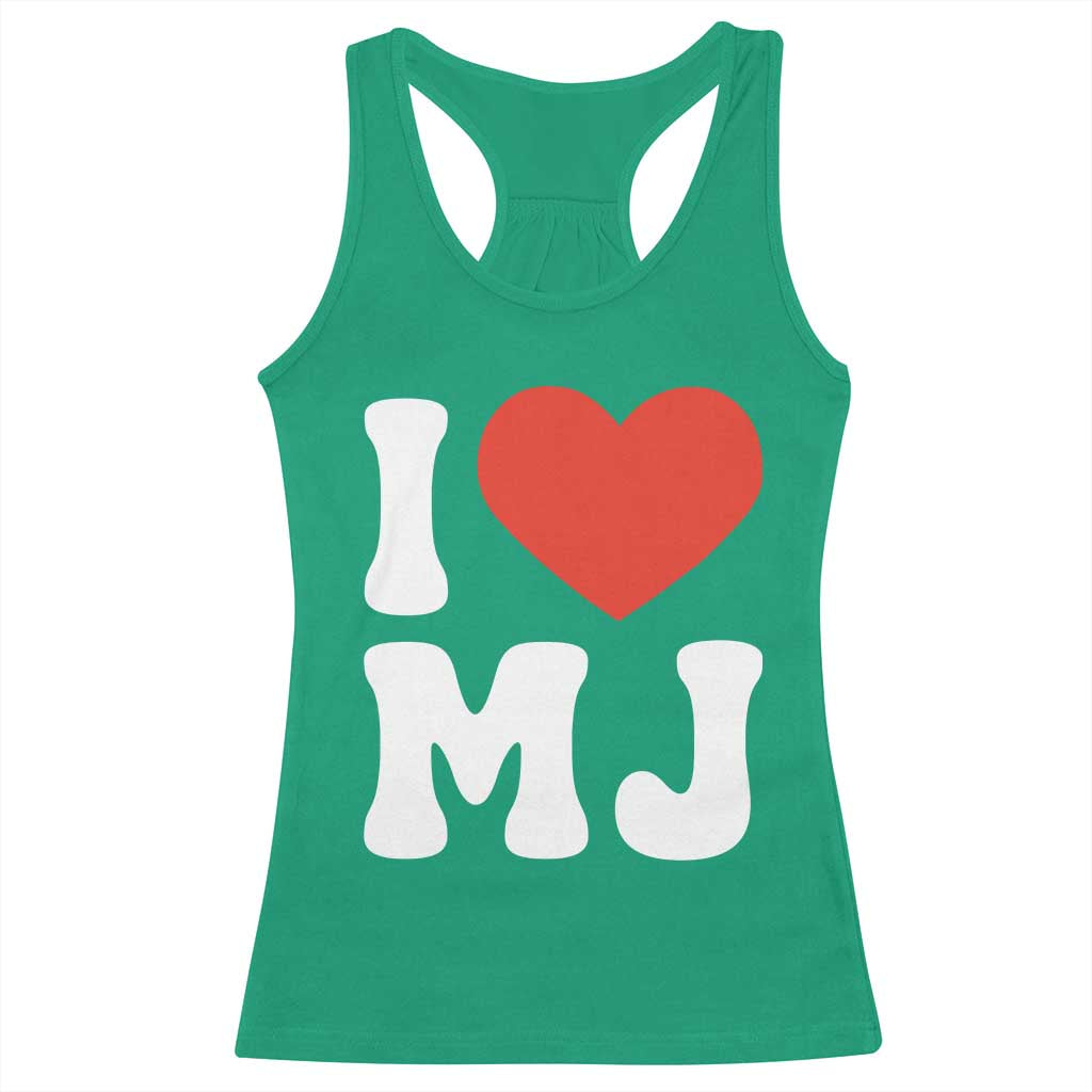 I Heart MJ Classic Graphic Tribute Racerback Tank Top Love Pop Legend Iconic Culture Music Fan Favor TS02 Irish Green Print Your Wear