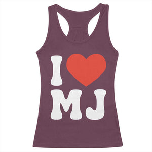 I Heart MJ Classic Graphic Tribute Racerback Tank Top Love Pop Legend Iconic Culture Music Fan Favor TS02 Maroon Print Your Wear