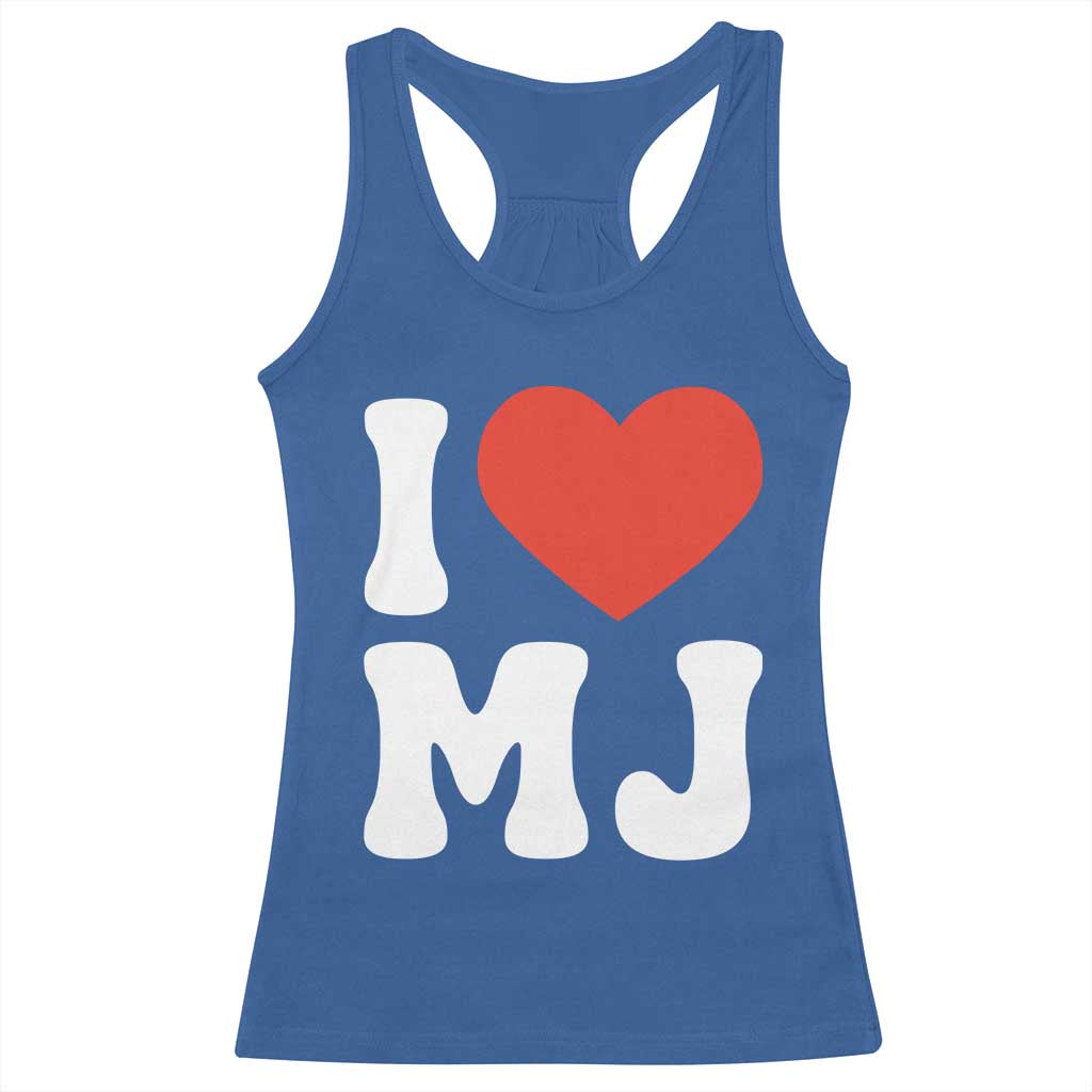 I Heart MJ Classic Graphic Tribute Racerback Tank Top Love Pop Legend Iconic Culture Music Fan Favor TS02 Royal Blue Print Your Wear