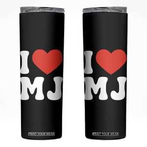 I Heart MJ Classic Graphic Tribute Skinny Tumbler Love Pop Legend Iconic Culture Music Fan Favor TS02 Black Print Your Wear