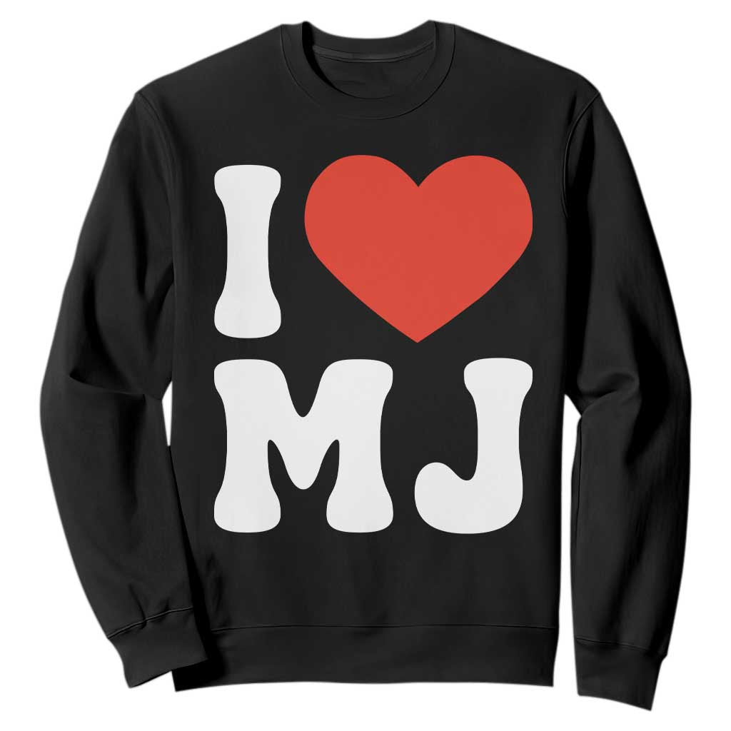 I Heart MJ Classic Graphic Tribute Sweatshirt Love Pop Legend Iconic Culture Music Fan Favor TS02 Black Print Your Wear