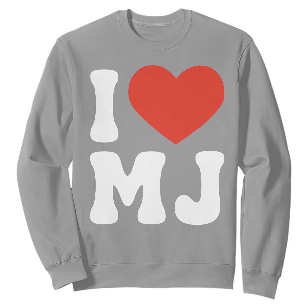 I Heart MJ Classic Graphic Tribute Sweatshirt Love Pop Legend Iconic Culture Music Fan Favor TS02 Sport Gray Print Your Wear