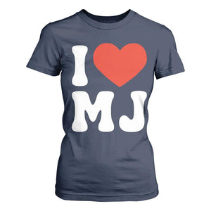 I Heart MJ Classic Graphic Tribute T Shirt For Women Love Pop Legend Iconic Culture Music Fan Favor TS02 Navy Print Your Wear