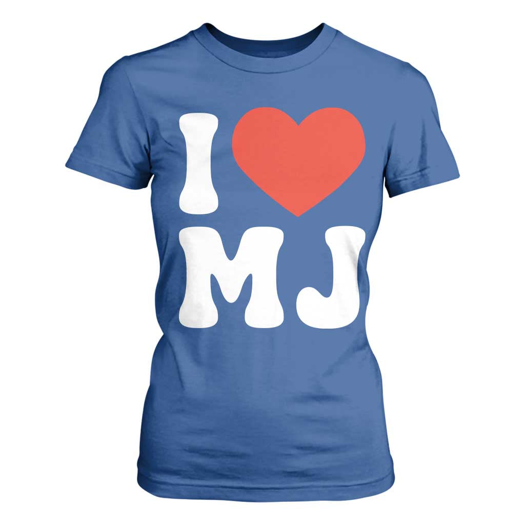 I Heart MJ Classic Graphic Tribute T Shirt For Women Love Pop Legend Iconic Culture Music Fan Favor TS02 Royal Blue Print Your Wear