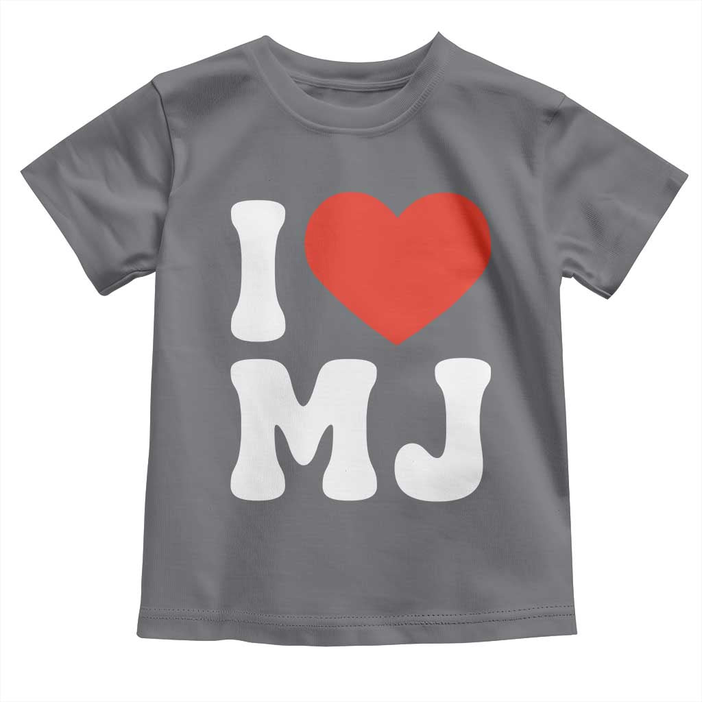 I Heart MJ Classic Graphic Tribute Toddler T Shirt Love Pop Legend Iconic Culture Music Fan Favor TS02 Charcoal Print Your Wear