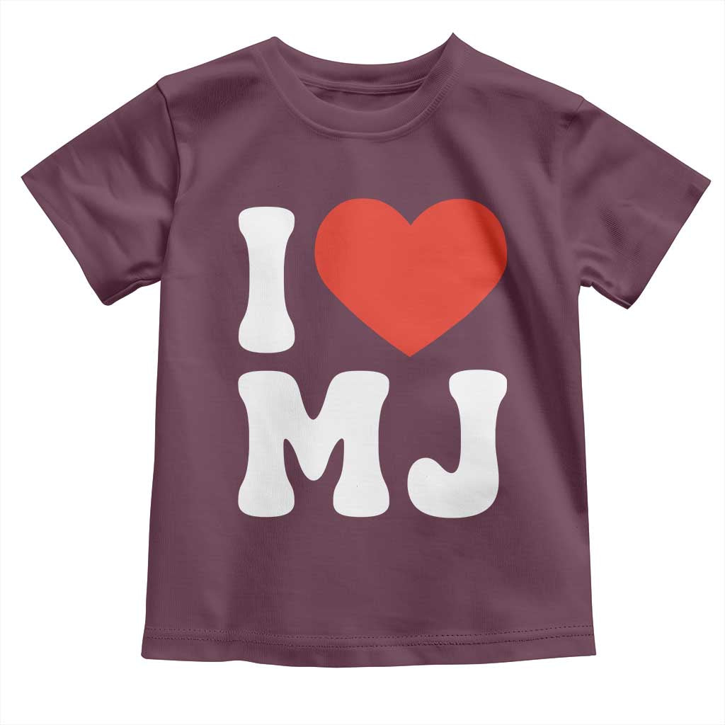 I Heart MJ Classic Graphic Tribute Toddler T Shirt Love Pop Legend Iconic Culture Music Fan Favor TS02 Maroon Print Your Wear
