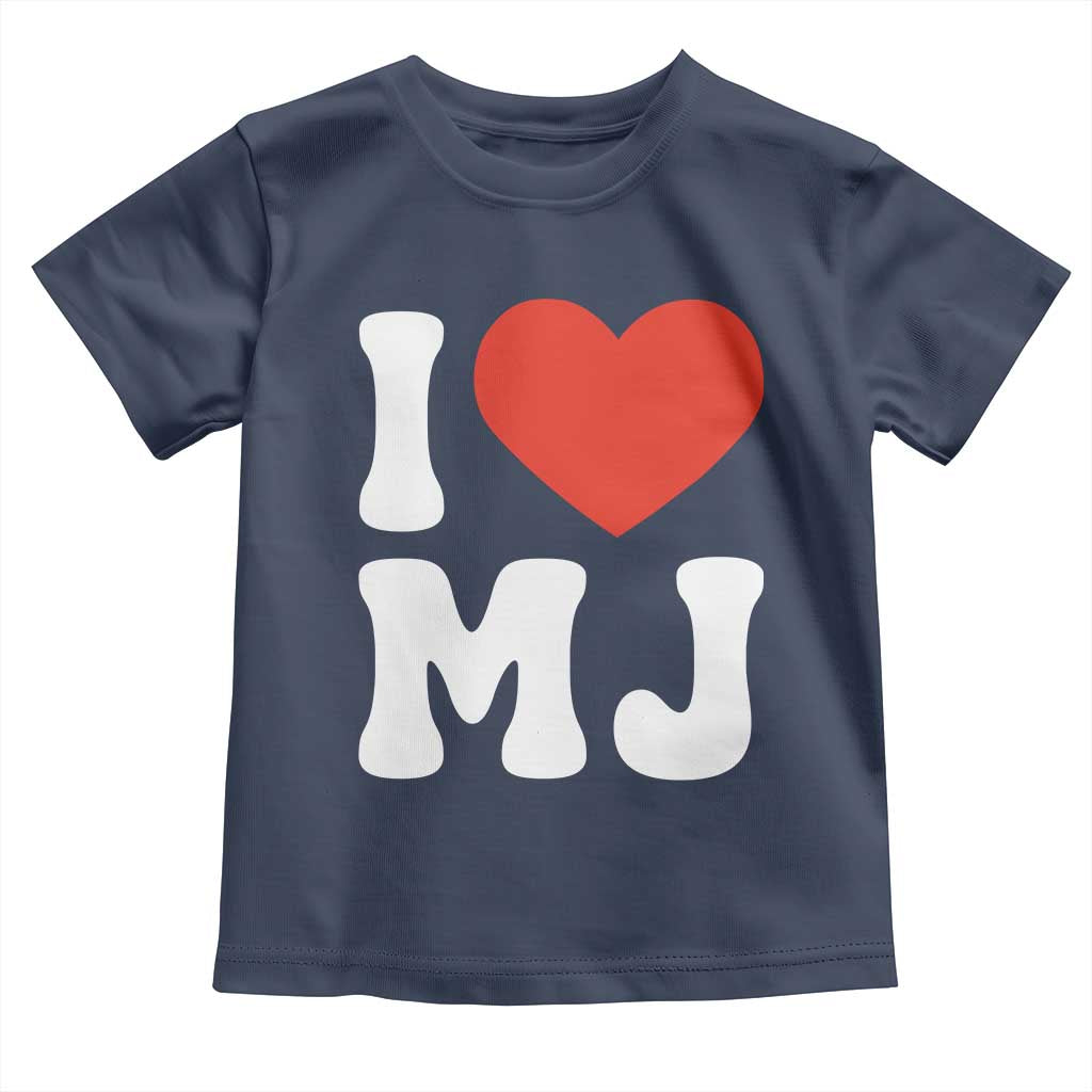 I Heart MJ Classic Graphic Tribute Toddler T Shirt Love Pop Legend Iconic Culture Music Fan Favor TS02 Navy Print Your Wear