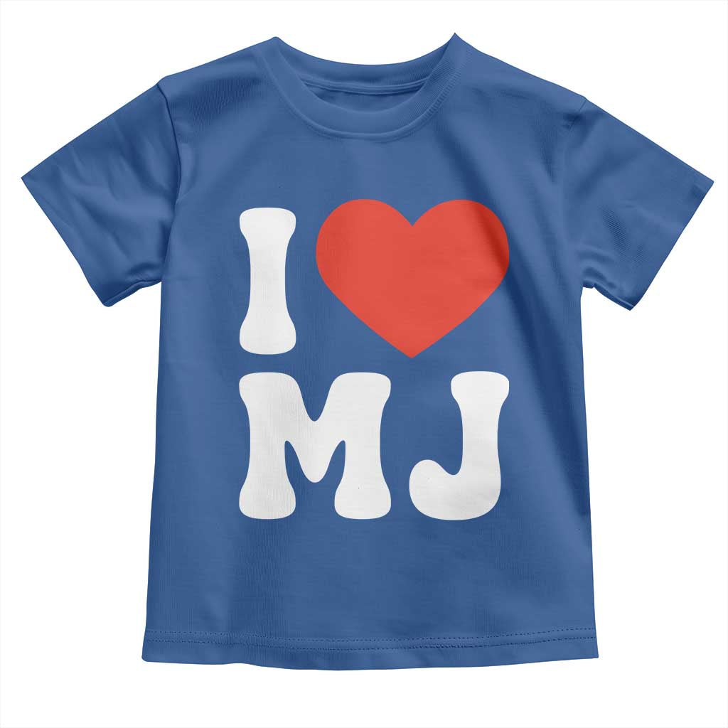 I Heart MJ Classic Graphic Tribute Toddler T Shirt Love Pop Legend Iconic Culture Music Fan Favor TS02 Royal Blue Print Your Wear