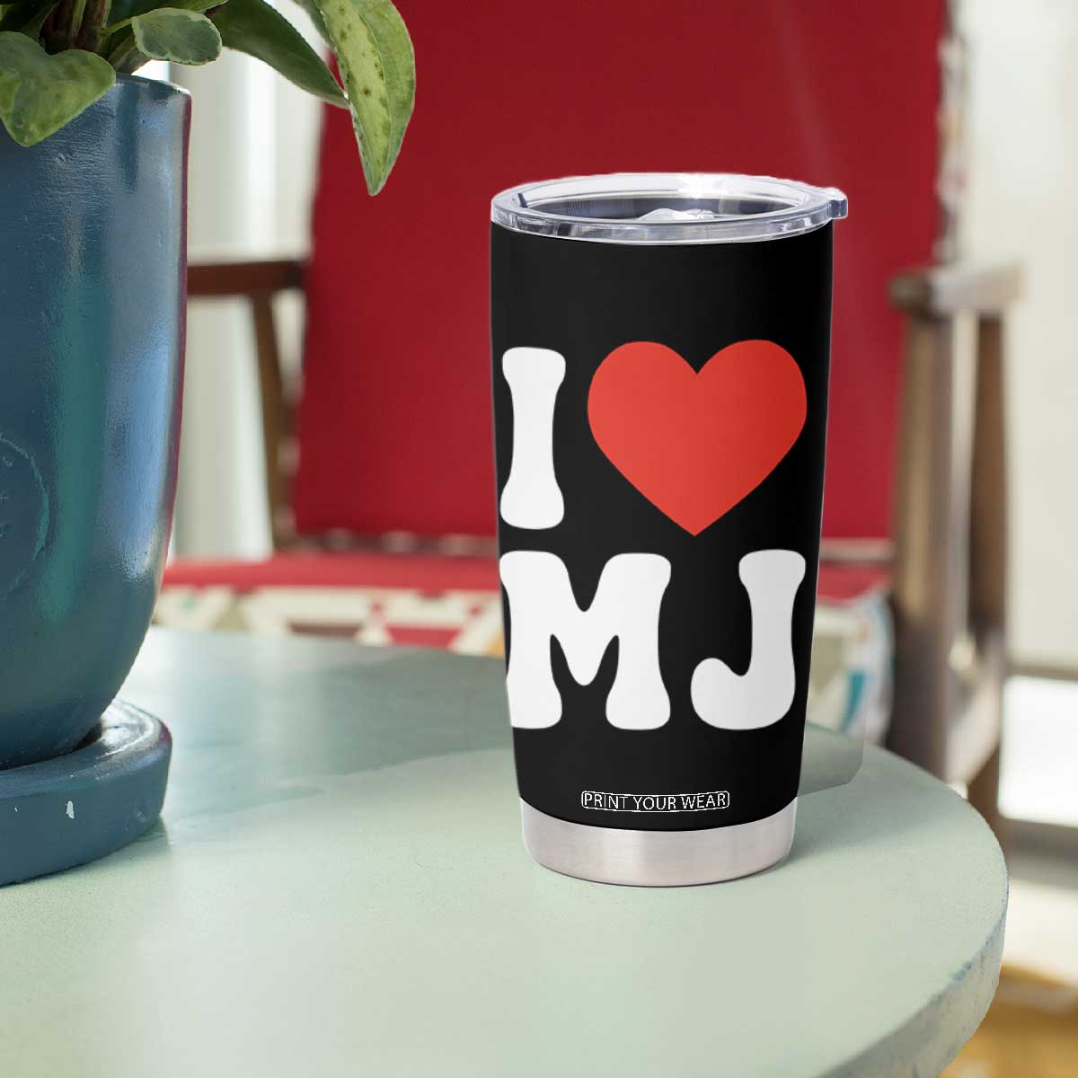 I Heart MJ Classic Graphic Tribute Tumbler Cup Love Pop Legend Iconic Culture Music Fan Favor TS02 Print Your Wear