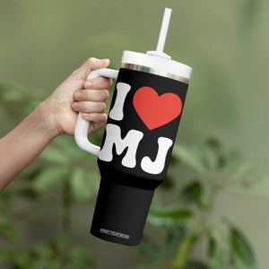 I Heart MJ Classic Graphic Tribute Tumbler With Handle Love Pop Legend Iconic Culture Music Fan Favor TS02 Print Your Wear