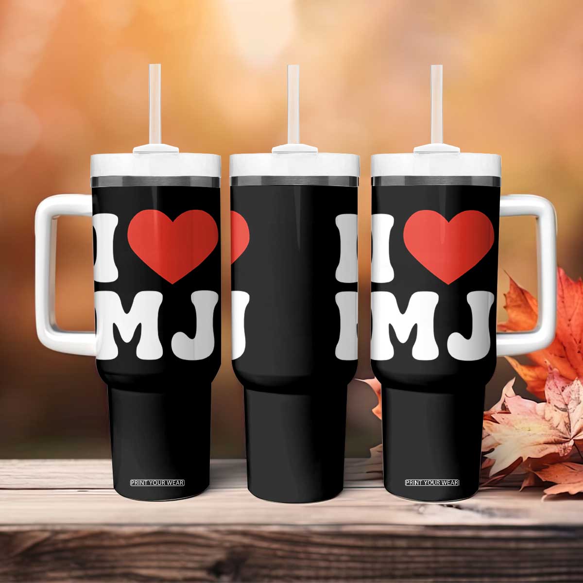 I Heart MJ Classic Graphic Tribute Tumbler With Handle Love Pop Legend Iconic Culture Music Fan Favor TS02 Print Your Wear