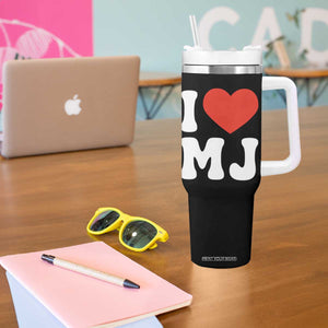 I Heart MJ Classic Graphic Tribute Tumbler With Handle Love Pop Legend Iconic Culture Music Fan Favor TS02 Print Your Wear