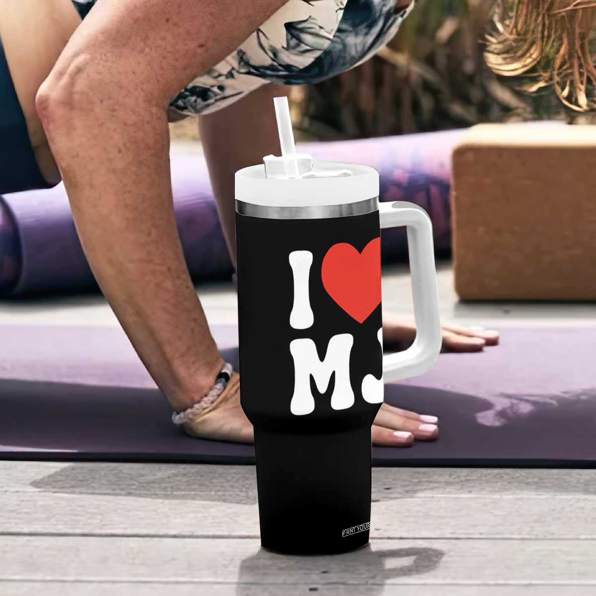 I Heart MJ Classic Graphic Tribute Tumbler With Handle Love Pop Legend Iconic Culture Music Fan Favor TS02 Print Your Wear
