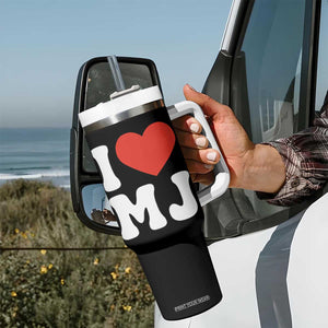 I Heart MJ Classic Graphic Tribute Tumbler With Handle Love Pop Legend Iconic Culture Music Fan Favor TS02 Print Your Wear