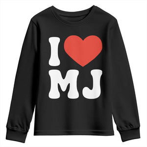 I Heart MJ Classic Graphic Tribute Youth Sweatshirt Love Pop Legend Iconic Culture Music Fan Favor TS02 Black Print Your Wear