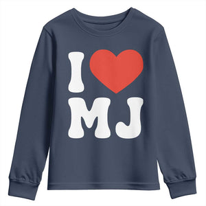 I Heart MJ Classic Graphic Tribute Youth Sweatshirt Love Pop Legend Iconic Culture Music Fan Favor TS02 Navy Print Your Wear