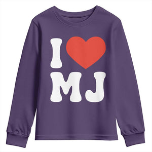 I Heart MJ Classic Graphic Tribute Youth Sweatshirt Love Pop Legend Iconic Culture Music Fan Favor TS02 Purple Print Your Wear