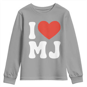 I Heart MJ Classic Graphic Tribute Youth Sweatshirt Love Pop Legend Iconic Culture Music Fan Favor TS02 Sport Gray Print Your Wear