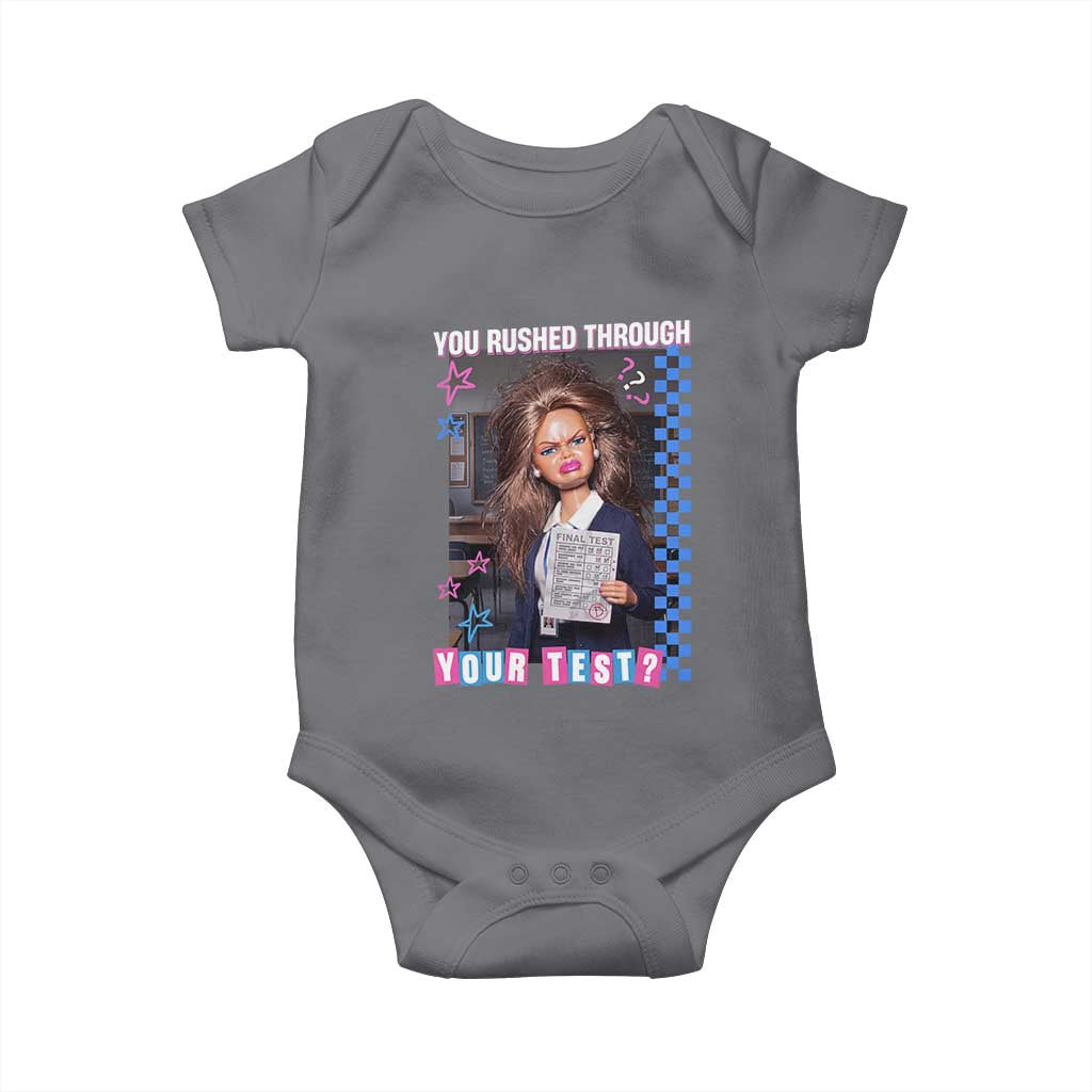Sarcastic You Rushed Through Your Test Doll Meme Baby Onesie Teacher Reaction Humor Final Exams TS02 Charcoal Print Your Wear