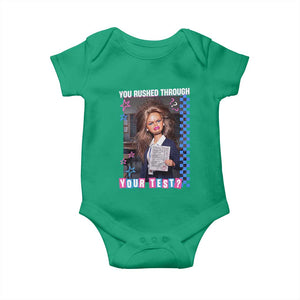 Sarcastic You Rushed Through Your Test Doll Meme Baby Onesie Teacher Reaction Humor Final Exams TS02 Irish Green Print Your Wear
