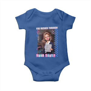 Sarcastic You Rushed Through Your Test Doll Meme Baby Onesie Teacher Reaction Humor Final Exams TS02 Royal Blue Print Your Wear