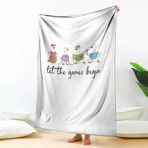 Let the Games Begin Cute Geese Throw Blanket Field Day Whimsical School Sports TS02 Print Your Wear
