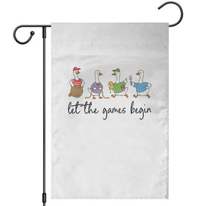 Let the Games Begin Cute Geese Garden Flag Field Day Whimsical School Sports TS02 White Print Your Wear