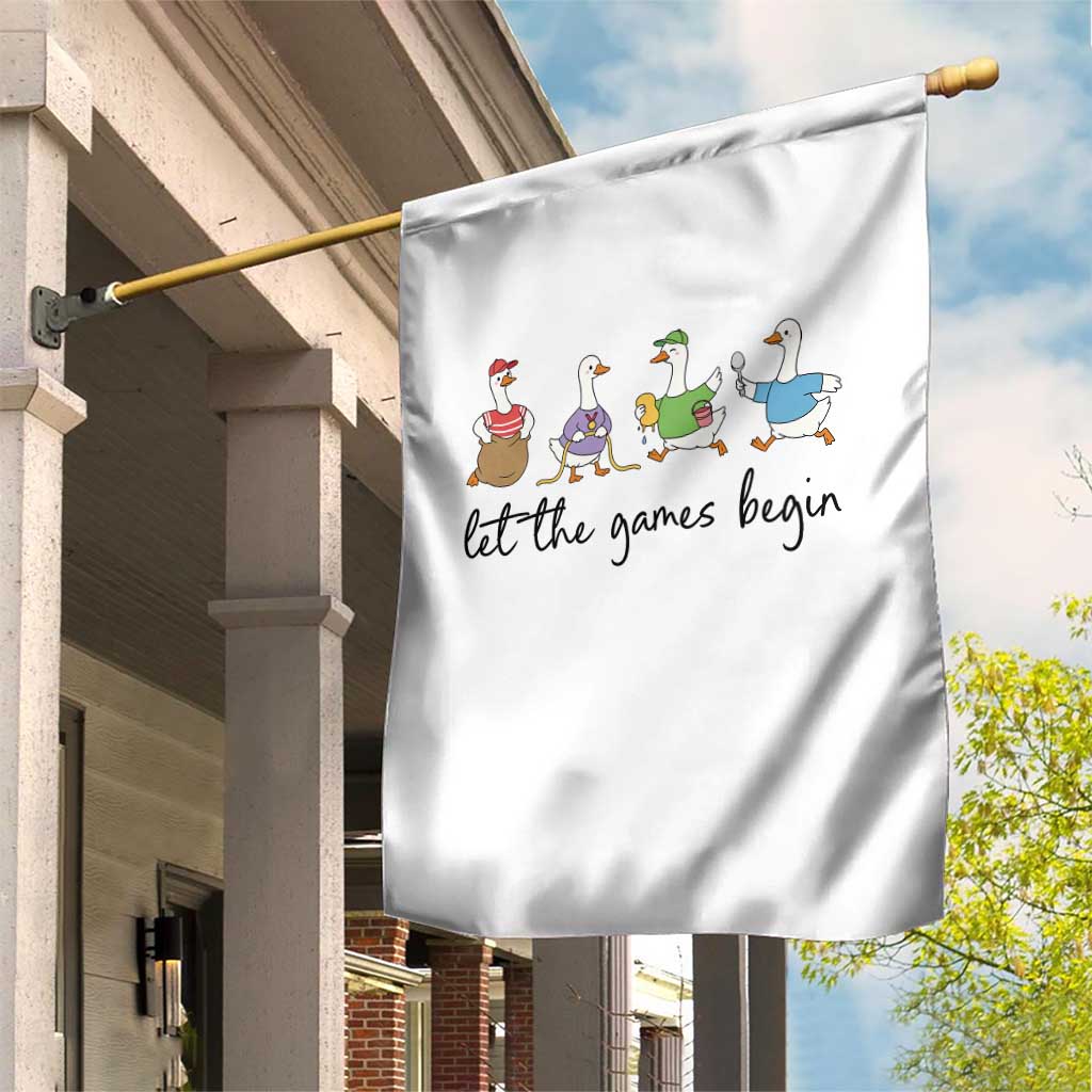 Let the Games Begin Cute Geese Garden Flag Field Day Whimsical School Sports TS02 Print Your Wear