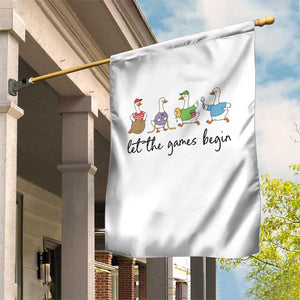 Let the Games Begin Cute Geese Garden Flag Field Day Whimsical School Sports TS02 Print Your Wear