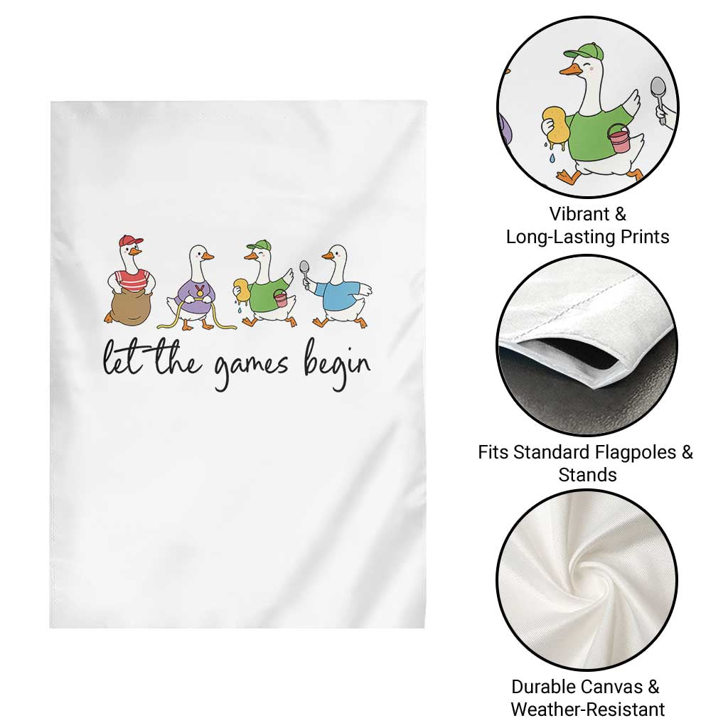 Let the Games Begin Cute Geese Garden Flag Field Day Whimsical School Sports TS02 Print Your Wear