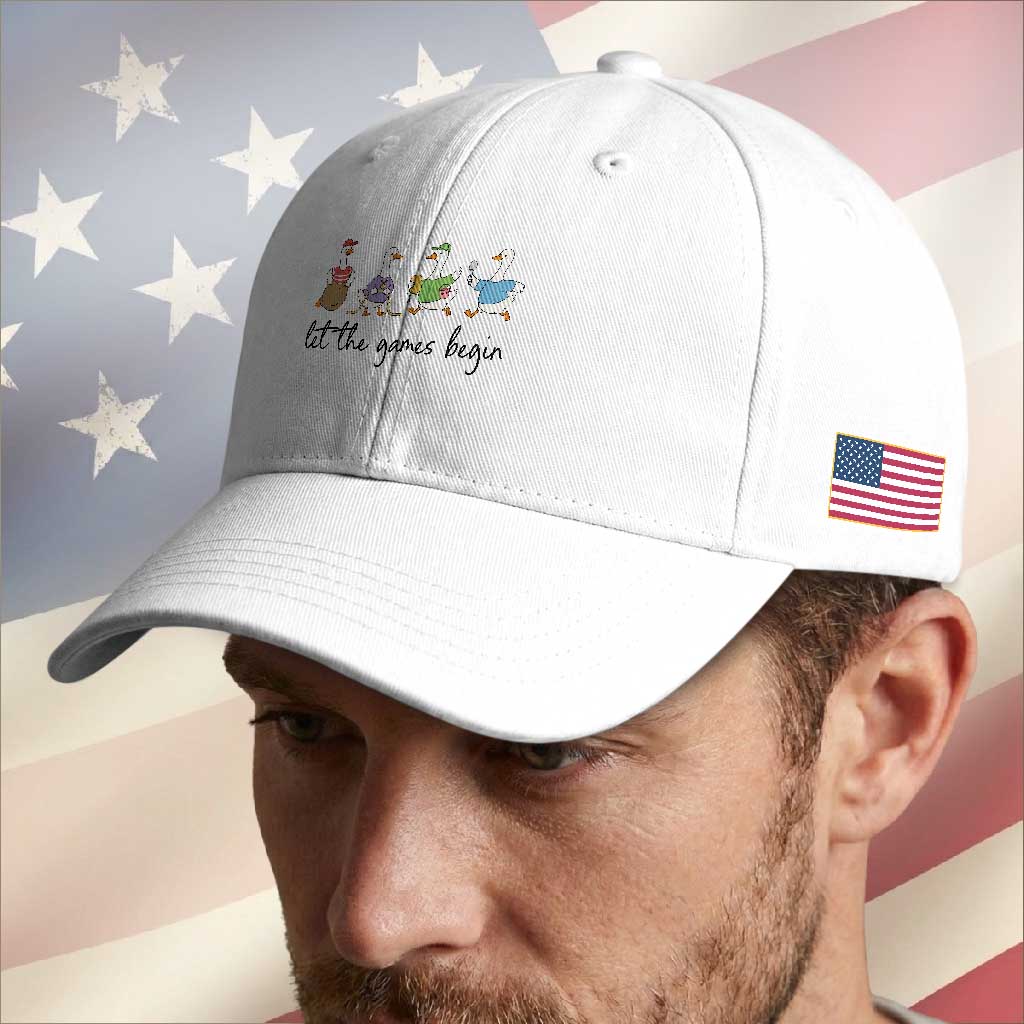 Let the Games Begin Cute Geese Baseball Cap Field Day Whimsical School Sports TS02 Print Your Wear