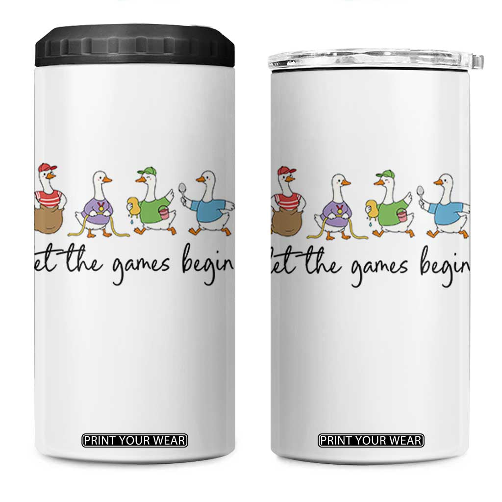 Let the Games Begin Cute Geese 4 in 1 Can Cooler Tumbler Field Day Whimsical School Sports TS02 One Size: 16 oz White Print Your Wear