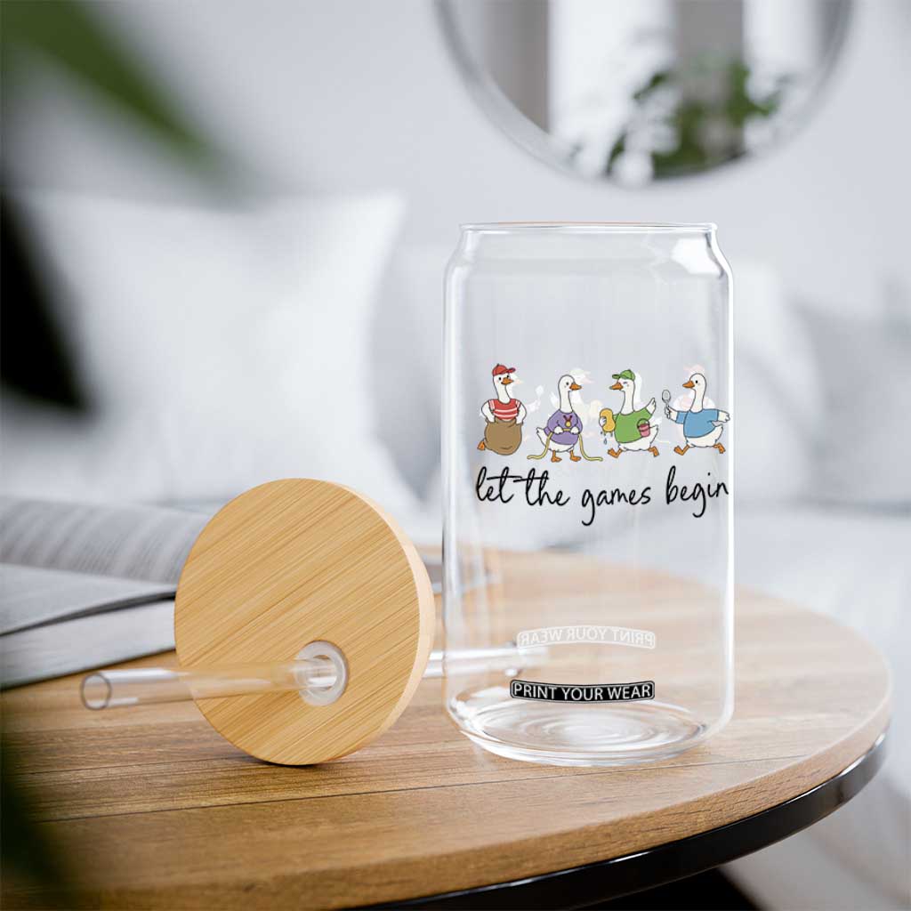 Let the Games Begin Cute Geese Glass Can Field Day Whimsical School Sports TS02 Print Your Wear