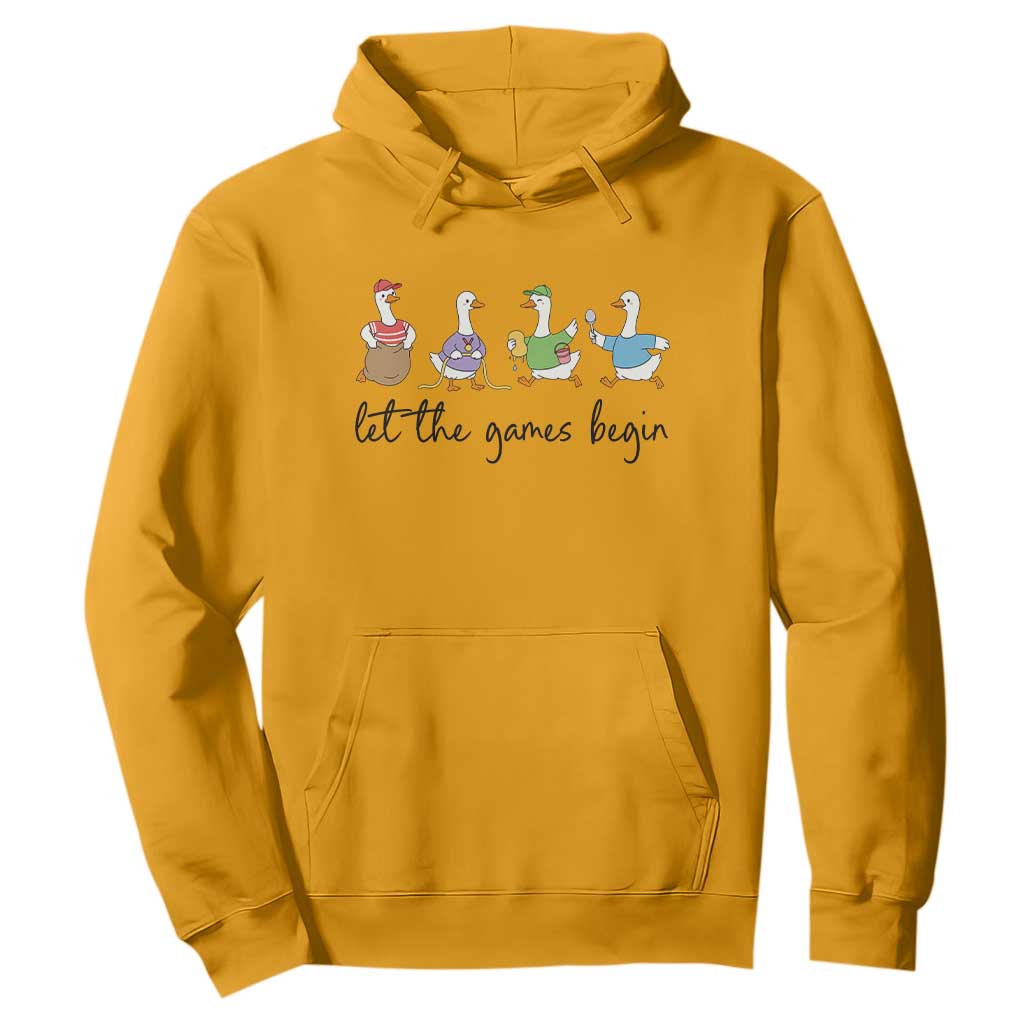 Let the Games Begin Cute Geese Hoodie Field Day Whimsical School Sports TS02 Gold Print Your Wear