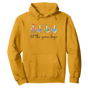 Let the Games Begin Cute Geese Hoodie Field Day Whimsical School Sports TS02 Gold Print Your Wear
