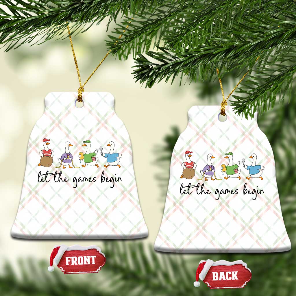 Let the Games Begin Cute Geese Ceramic Ornament Field Day Whimsical School Sports TS02 Print Your Wear