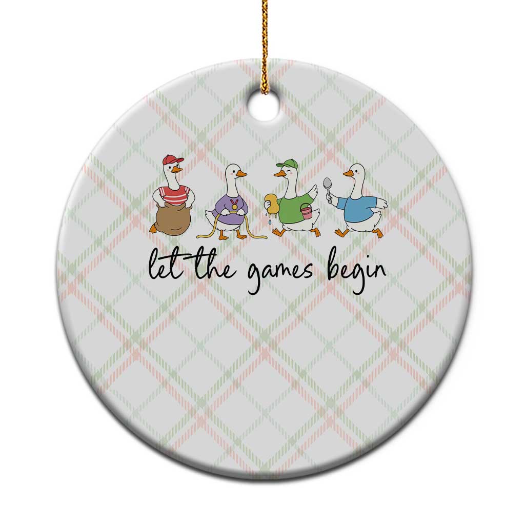 Let the Games Begin Cute Geese Ceramic Ornament Field Day Whimsical School Sports TS02 1pc Christmas Plaid Print Your Wear