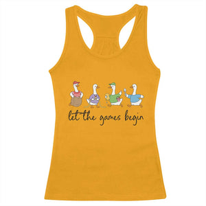 Let the Games Begin Cute Geese Racerback Tank Top Field Day Whimsical School Sports TS02 Gold Print Your Wear
