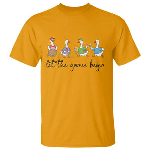 Let the Games Begin Cute Geese T Shirt Field Day Whimsical School Sports TS02 Gold Print Your Wear