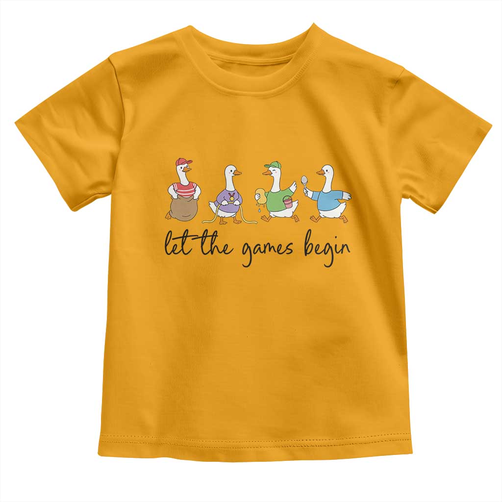 Let the Games Begin Cute Geese Toddler T Shirt Field Day Whimsical School Sports TS02 Gold Print Your Wear