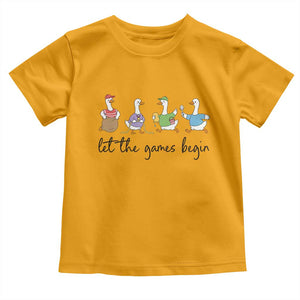 Let the Games Begin Cute Geese Toddler T Shirt Field Day Whimsical School Sports TS02 Gold Print Your Wear