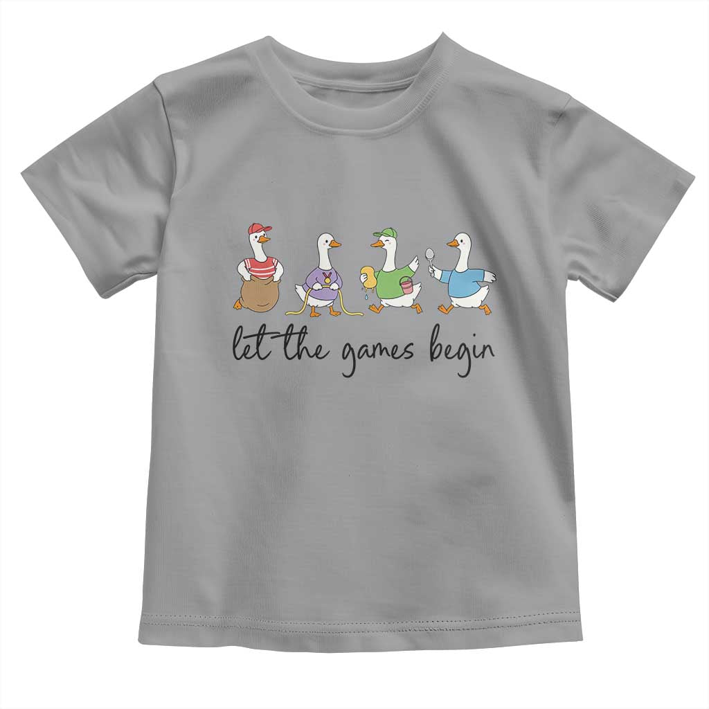 Let the Games Begin Cute Geese Toddler T Shirt Field Day Whimsical School Sports TS02 Sport Gray Print Your Wear