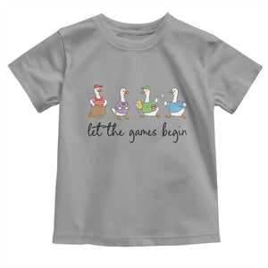 Let the Games Begin Cute Geese Toddler T Shirt Field Day Whimsical School Sports TS02 Sport Gray Print Your Wear