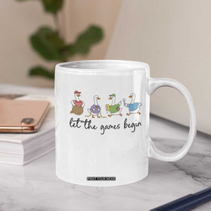 Let the Games Begin Cute Geese Coffee Mug Field Day Whimsical School Sports TS02 Print Your Wear