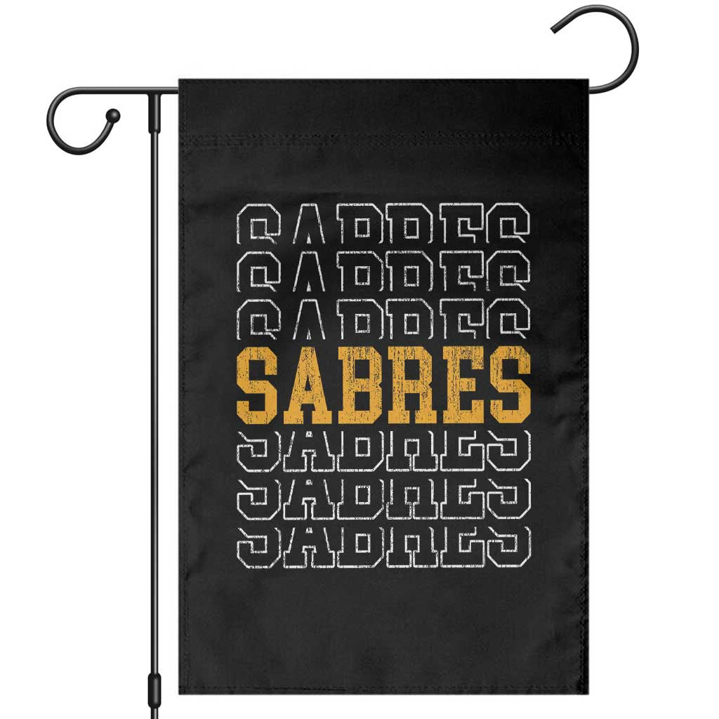 Retro Sabres Name Script Style Garden Flag Vintage Distressed Sports Spirit Fan Pride TS02 Black Print Your Wear