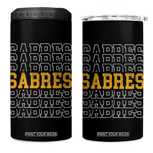 Retro Sabres Name Script Style 4 in 1 Can Cooler Tumbler Vintage Distressed Sports Spirit Fan Pride TS02 One Size: 16 oz Black Print Your Wear